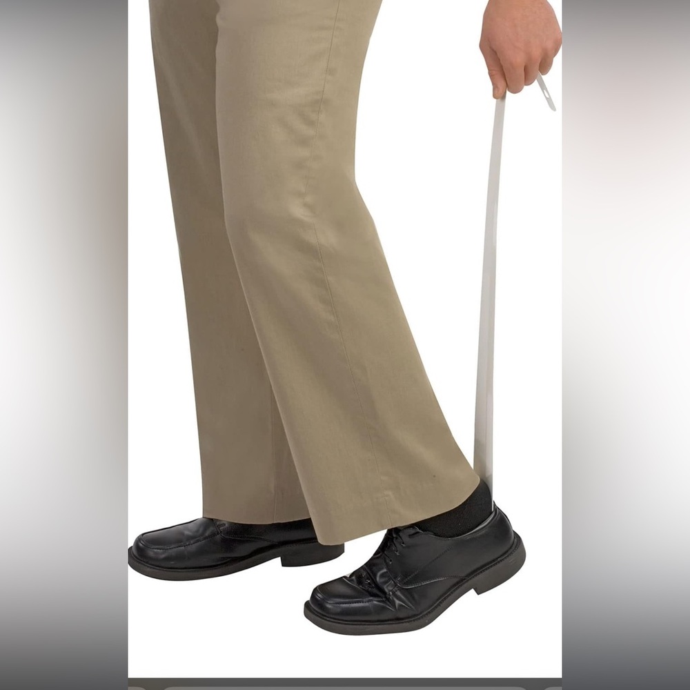 Long Handle Shoe Horn 29.5" Cream Flexible Mobility Daily Living Aid